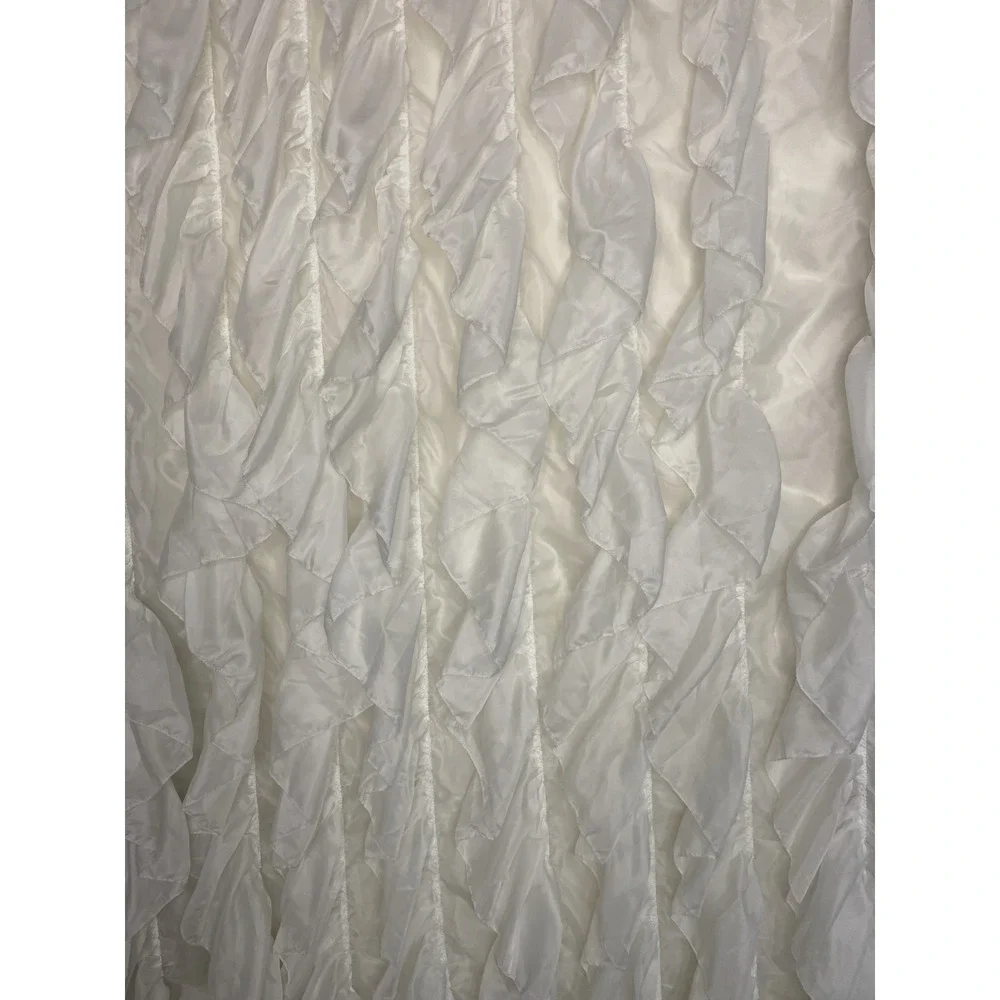 Sheer White Vertical Ruffled Window Curtain Panel 50 x 84